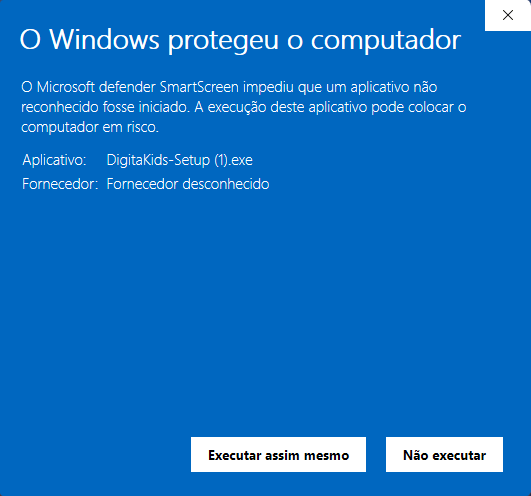 Layar Windows: Windows melindungi PC Anda, tombol Jalankan saja